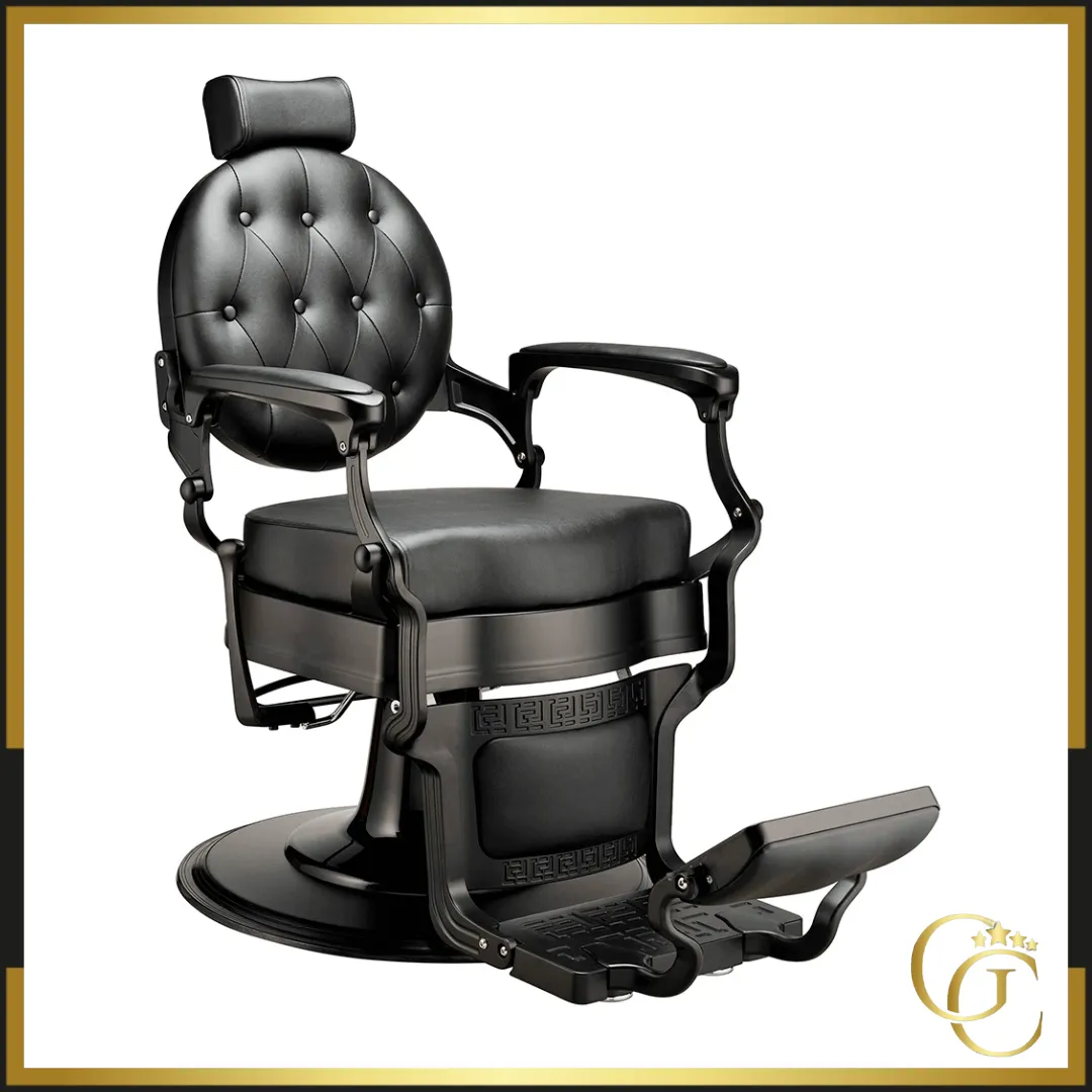 Barber chair-Clovis-Black-1.png Fauteuil Barbier Vintage fauteuil de coiffure barbier chaise de coiffure