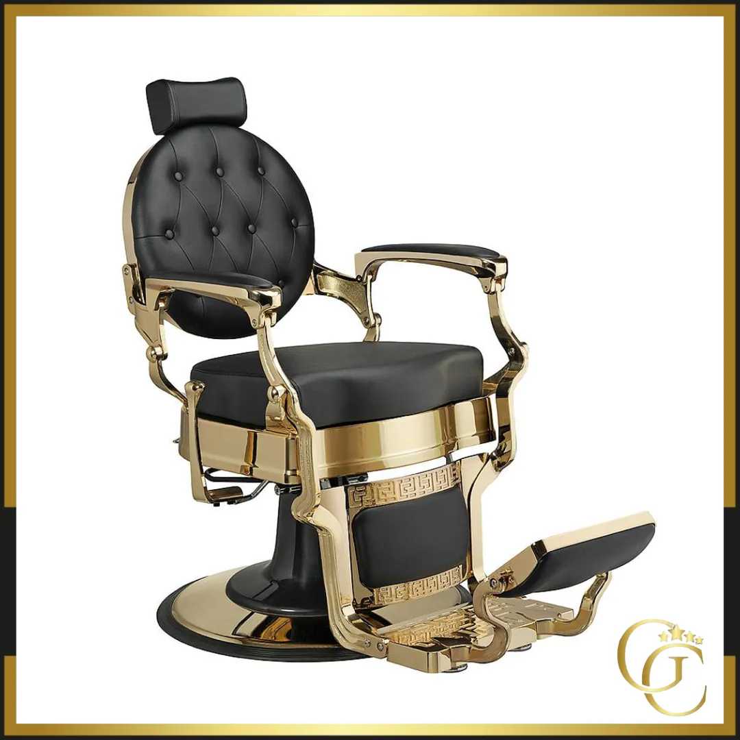 Barber-chair-Clovis-Gold-2-1.png Vintage Gold Barber Chair barber styling chair hairdressing chair