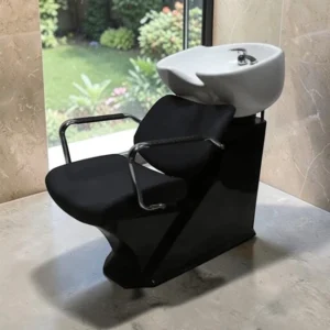 bac à shampoing - bac coiffure ergonomique - meuble lavage salon - vasque céramique basculante - bac shampoing compact - fauteuil lavage professionnel - structure polypropylène résistante - siège réglable salon - bac lavage noir premium - équipement coiffure durable - bac shampoing confortable - mobilier salon coiffure - bac lavage haute qualité - vasque profonde ergonomique - bac shampoing design moderne