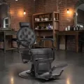 Clovis gold barber chair - luxury barber chair - golden barber chair - vintage barbershop chair - high-end barber furniture - professional hairdressing chair - hydraulic barber chair - upholstered barber chair - robust barber chair - golden design barber chair - luxury retro barber chair - premium barbershop equipment - comfortable barber chair - adjustable barber chair - golden aluminum barber chair