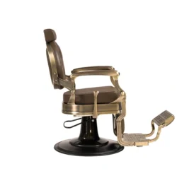 fauteuil barbier clovis - fauteuil barbier luxe - chaise barbier - fauteuil vintage barbershop - mobilier barbier haut de gamme - fauteuil coiffure professionnel - fauteuil barbier hydraulique - fauteuil barbier capitonné - fauteuil barbier robuste - chaise barbier design doré - fauteuil barbier rétro luxe - équipement barbershop premium - fauteuil barbier confort - fauteuil barbier réglable - fauteuil barbier aluminium doré