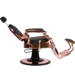 Clovis barber chair - Luxury barber chair - Barber chair - Vintage barbershop chair - High-end barber furniture - Professional hair salon chair - Hydraulic barber chair - Tufted barber chair - Robust barber chair - Gold designer barber chair - Luxury retro barber chair - Premium barbershop equipment - Comfortable barber chair - Adjustable barber chair - Gold aluminum barber chair