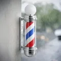 Luminous barber pole - Professional barber pole - Hair salon sign - Barbershop signage - Rotating barber lamp - LED barber sign - Salon facade accessory - Outdoor barber pole - Retro hair salon sign - High-end barber equipment