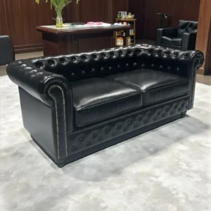 Napoleon black waiting sofa - waiting room furniture - waiting room sofa - hair salon waiting chair