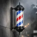 Luminous barber pole - Professional barber pole - Hair salon sign - Barbershop signage - Rotating barber lamp - LED barber sign - Salon facade accessory - Outdoor barber pole - Retro hair salon sign - High-end barber equipment