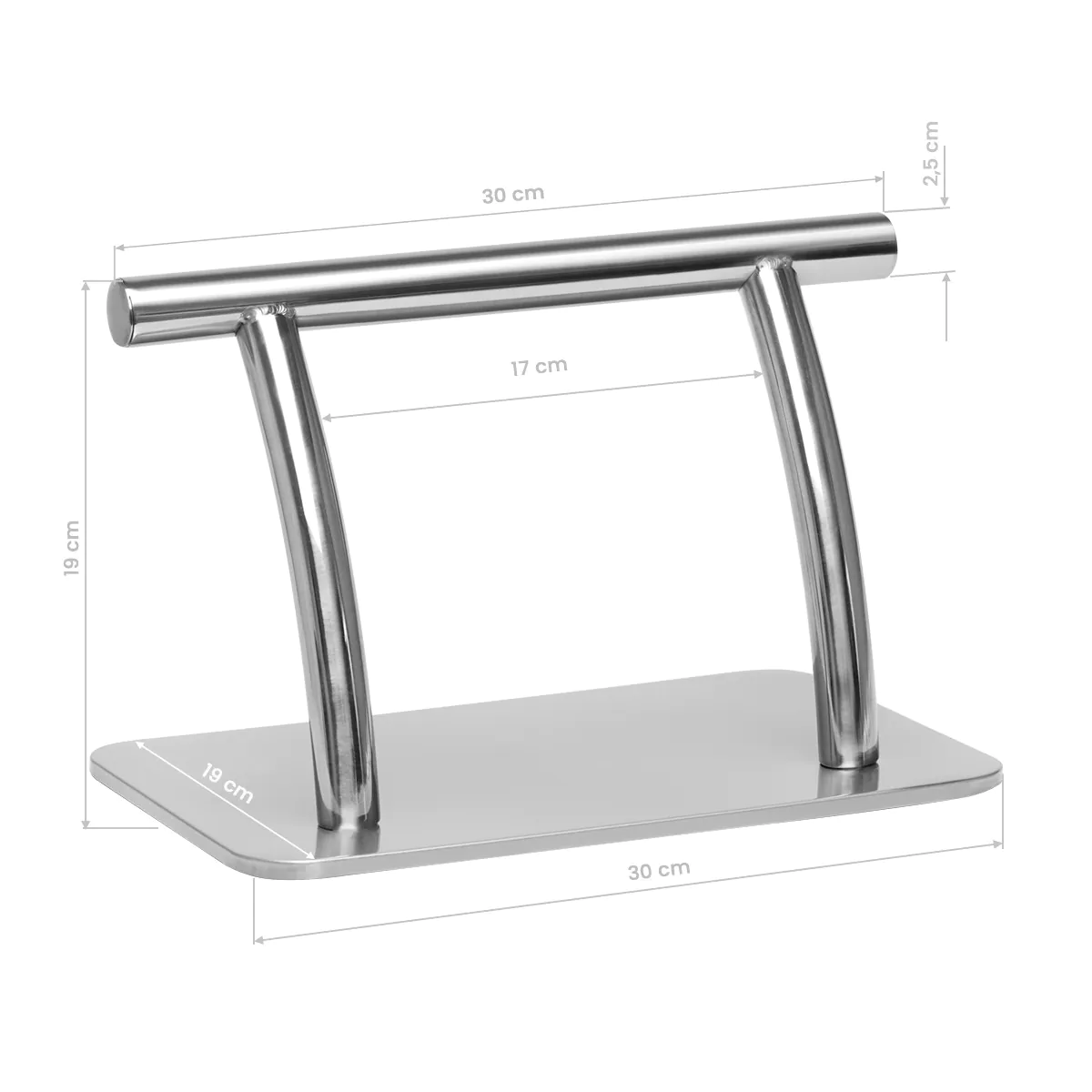 repose-pieds de coiffure - équipement de coiffure professionnel - repose-pieds Gabbiano L005S argent - matériel pour salon de coiffure -