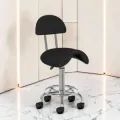 Aesthetic Stool 6001 Black (1) Professional aesthetic stool - Ergonomic beautician seat - Hydraulic care stool - Beauty salon furniture - Professional swivel stool - Massage seat on wheels - Manicure pedicure stool - Aesthetic institute equipment - Padded seat stool - High-end aesthetic furniture
