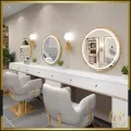 Miroir coiffeuse Led Moon Gold. poste barbier led