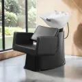 Shampoo Basin Elsa (4) Elsa shampoo basin - ergonomic hairdressing basin - salon washing unit - tilting ceramic basin - compact shampoo basin - professional washing chair - resistant polypropylene structure - adjustable salon seat - premium black washing basin - durable hairdressing equipment - comfortable shampoo basin - hairdressing salon furniture - high-quality washing basin - deep ergonomic basin - modern design shampoo basin