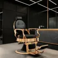 professional barber chair - luxury barber chair - barber chair - vintage barbershop chair - high-end barber furniture - professional hair salon chair - hydraulic barber chair - tufted barber chair - sturdy barber chair - gold design barber chair - luxury retro barber chair - premium barbershop equipment - comfort barber chair - adjustable barber chair - gold aluminum barber chair