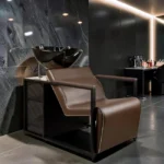 Elsa shampoo basin - ergonomic hairdressing basin - salon washing unit - tilting ceramic basin - compact shampoo basin - professional washing chair - resistant polypropylene structure - adjustable salon seat - premium black washing basin - durable hairdressing equipment - comfortable shampoo basin - hairdressing salon furniture - high-quality washing basin - deep ergonomic basin - modern design shampoo basin