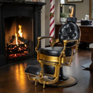 Fauteuil Barbier Vintage Check - fauteuil de coiffure barbier - Chaise de coiffure Barbier - mobilier de coiffure professionnel - Fauteuil de Barbier - barbershop - barbier - groupe coiff - mobicoiff - mobilier barber - groupe coiff - malys