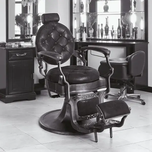 CLINTB Fauteuil Barbier Vintage CLINT B - fauteuil de coiffure vintage CLINT B - Chaise barbier vintage CLINT B - Mobilier de coiffure professionnel