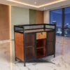 Comptoir d’accueil industriel – Meuble de réception coiffure – Comptoir caisse salon – Mobilier d’accueil professionnel – Comptoir de réception bois – Meuble d’accueil métal – Comptoir caisse design – Mobilier salon de coiffure – Comptoir d’accueil robuste – Meuble de réception élégant