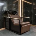 Elsa shampoo basin - ergonomic hairdressing basin - salon washing unit - tilting ceramic basin - compact shampoo basin - professional washing chair - resistant polypropylene structure - adjustable salon seat - premium black washing basin - durable hairdressing equipment - comfortable shampoo basin - hairdressing salon furniture - high-quality washing basin - deep ergonomic basin - modern design shampoo basin