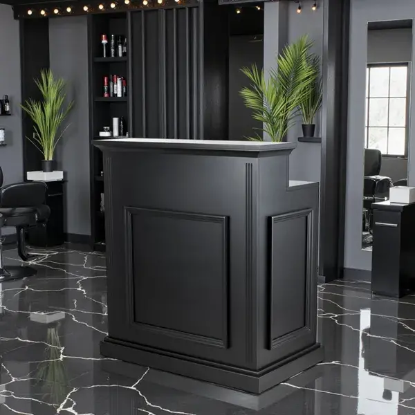Comptoir Caisse EARL - Comptoir d'accueil EARL - comptoir de réception pour salon de coiffure EARL - Meuble de réception EARL - mobilier de coiffure professionnel
