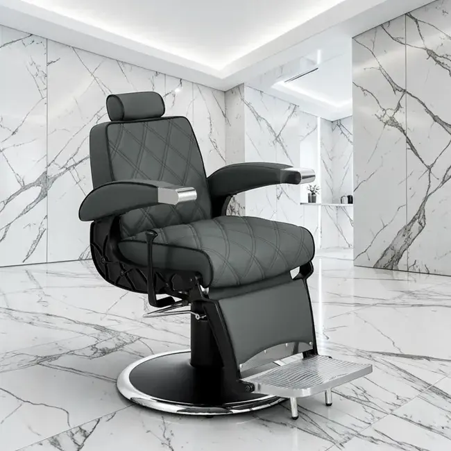 Fauteuil Barbier Vintage Hugo - Chaise Barbier Vintage Hugo - Fauteuil de coiffure Barbier Hugo - Chaise de coiffure Barbier Hugo - mobilier de coiffure professionnel - groupe coiff - mobicoiff - malys
