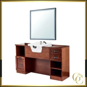 JULES BR02 barber styling station - JULES BR02 vintage barber station - JULES BR02 vintage styling station - JULES BR02 station with mirror - Professional Hair Salon Furniture