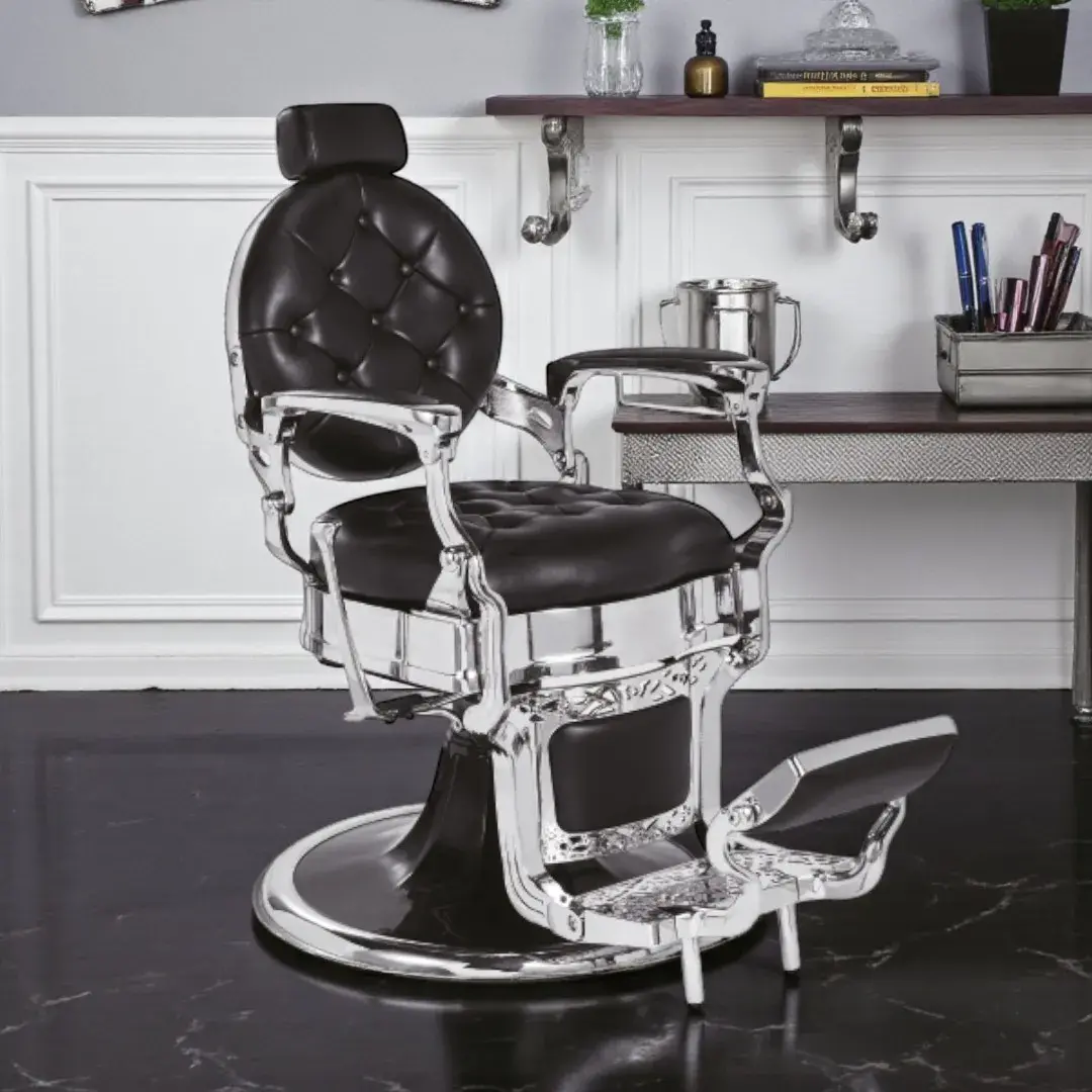 Chaise barbier vintage KIRK B - Fauteuil Barbier Vintage KIRK B - Fauteuil de coiffure pour homme KIRK R - Chaise Barbier Vintage KIRK B - chaise de coiffure pour homme KIRK B - mobilier de coiffure professionnel