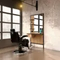 Logan BR (1) poste de coiffage barbier professionnel - meuble barbier haut de gamme - coiffeuse barbier miroir LED - mobilier coiffure professionnel - station de coiffage barbier - meuble salon de coiffure homme - poste de travail barbier - meuble barbershop professionnel - coiffeuse barbier rétro moderne - poste de coiffage bois massif - meuble barbier avec rangements - poste de coiffage avec vasque - mobilier barbershop design - meuble de coiffure noir vernis - poste de coiffage LED intégré