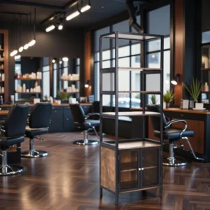 Présentoir produits de beauté Noah - présentoir de Salon de Coiffure Noah - mobilier de coiffure professionnel - Présentoir produits de beauté Noah