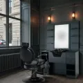Poste de Coiffage Barbier OKE 2 98 - Poste Barbier Vintage OKE Noir - Coiffeuse Barbier Vintage OKE Noir - poste de coiffage professionnel OKE 2 98 - Mobilier de Coiffure Professionnel
