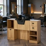 Meuble barbier OKE 4BR - Coiffeuse Barbier Vintage OKE 4BR - Mobilier de Coiffure Professionnel - poste de coiffage Vintage OKE 4BR- Meuble spécial barbier OKE BR