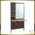 Poste de Coiffage Barbier Logan B - poste de coiffage professionnel Logan B - Mobilier ce coiffure professionnel - Coiffeuse Barbier avec miroir LED