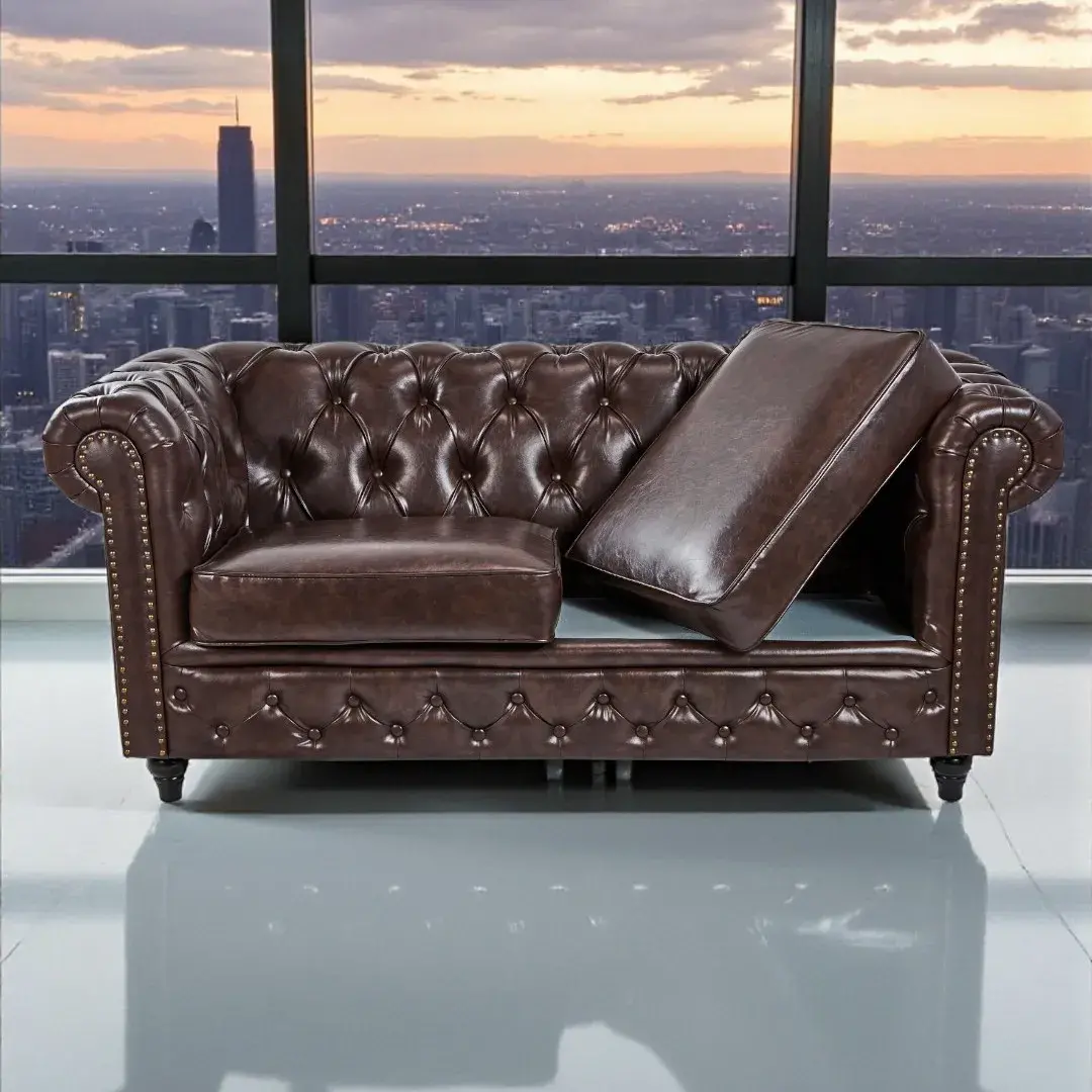 Dock-2-Br Canapé Salle d'Attente Dock - Canapé pour salon de coiffure Dock - canapé d'attente Dock - Canapé Chesterfield Dock - Mobilier de coiffure haut de gamme