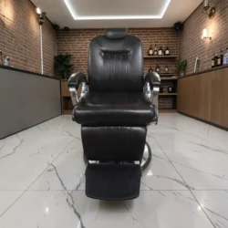 professional barber chair – vintage barber chair – adjustable barber chair – high-end barbershop furniture – industrial barber chair – M2 faux leather barber chair – reclining backrest barber chair – chrome base barber chair – client comfort barber chair – designer barber furniture – aluminum armrest barber chair – adjustable headrest barber chair – retro barber chair – sturdy barber chair – ergonomic barber chair – premium barbershop furniture – black leather barber chair – hydraulic adjustment barber chair – stable barber chair – trendy barber furniture
