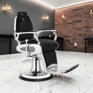 MILWAUKEE Barber Chair (2) professional barber chair – vintage barber chair – adjustable barber chair – high-end barbershop furniture – industrial barber chair – M2 faux leather barber chair – reclining backrest barber chair – chrome base barber chair – client comfort barber chair – designer barber furniture – aluminum armrest barber chair – adjustable headrest barber chair – retro barber chair – sturdy barber chair – ergonomic barber chair – premium barbershop furniture – black leather barber chair – hydraulic adjustment barber chair – stable barber chair – trendy barber furniture