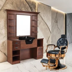 JULES (1) JULES vintage styling station - JULES Hair Salon Styling Station - JULES vintage barber styling station - Professional Hair Salon Furniture - JULES hairdressing station