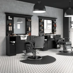 JULES B (03) Poste de coiffage vintage JULES b - Coiffeuse pour Salon de Coiffure JULES b - coiffeuse barbier vintage JULES b - Mobilier de Coiffure Professionnel - coiffeuse de coiffure JULES b