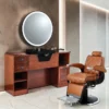 Poste de Coiffage Barbier JULES BR01 - coiffeuse barbier vintage JULES BR01 - Coiffeuse pour Salon de Coiffure JULES BR01 - coiffeuse de coiffure JULES BR01 - Mobilier de Coiffure Professionnel
