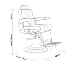 Mustang Vintage Barber Chair - Mustang vintage styling chair - M2 fire-resistant barber chair - M2 fire-resistant styling chair - High-end hair salon furniture