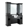 poste de coiffage barbier – meuble barbier professionnel – station de coiffure vintage – mobilier salon de coiffure – coiffeuse barbier haut de gamme – meuble barbershop rétro – poste de travail barbier – meuble de coiffure bois massif – station de coiffage élégante – mobilier barbershop premium
