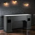 Barber styling station – professional barber furniture – vintage barber station – hair salon furniture – high-end barber dressing table – retro barbershop furniture – barber workstation – solid wood hair styling furniture – elegant styling station – premium barbershop furniture