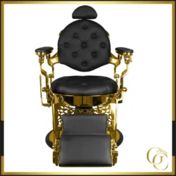 Fauteuil de Barbier Giulio Gold - chaise Barbier Giulio Gold - Fauteuil de coiffure Giulio Gold - chaise de coiffure Giulio - mobilier de coiffure haut de gamme