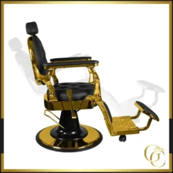 Fauteuil de Barbier Giulio Gold - chaise Barbier Giulio Gold - Fauteuil de coiffure Giulio Gold - chaise de coiffure Giulio - mobilier de coiffure haut de gamme