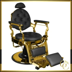 Fauteuil de Barbier Giulio Gold - chaise Barbier Giulio Gold - Fauteuil de coiffure Giulio Gold - chaise de coiffure Giulio - mobilier de coiffure haut de gamme