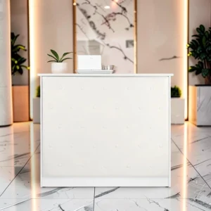 hair salon reception desk - professional reception counter - white reception furniture - aesthetic reception counter - hair salon reception furniture - gabbiano reception desk - beauty salon counter - modern reception furniture - tufted white counter - practical reception furniture - reception unit with drawer - design reception counter - compact reception furniture - professional salon furniture - functional reception counter