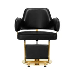 Professional barber chair - Luxury salon chair - Hair salon furniture - Black and gold barber chair - Hydraulic salon chair - Hair salon equipment - Ergonomic barber chair - Designer salon chair - High-end barber chair - Modern salon furniture