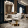 fauteuil de coiffure professionnel – chaise de coiffure luxe – mobilier salon de coiffure – fauteuil coiffure noir or – chaise hydraulique salon – équipement salon de coiffure – fauteuil coiffure ergonomique – chaise de coiffure design – fauteuil coiffure haut de gamme – mobilier coiffure moderne