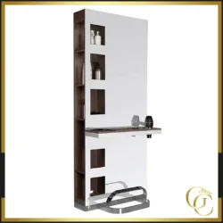 Poste de coiffage Gabbiano Venge B058 - coiffeuse double face Gabbiano Venge B058 - Coiffeuse pour salon de coiffure - poste de coiffage salon de coiffure - mobilier de coiffure haut de gamme