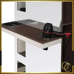 Poste de coiffage Gabbiano Venge B058 - coiffeuse double face Gabbiano Venge B058 - Coiffeuse pour salon de coiffure - poste de coiffage salon de coiffure - mobilier de coiffure haut de gamme