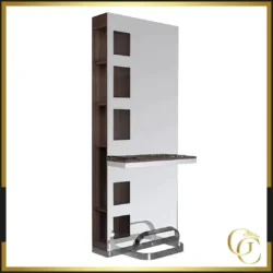 Poste de coiffage Gabbiano Venge B058 - coiffeuse double face Gabbiano Venge B058 - Coiffeuse pour salon de coiffure - poste de coiffage salon de coiffure - mobilier de coiffure haut de gamme