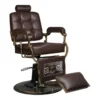 Fauteuil de Barbier The Boss Brun - chaise Barbier Vintage The Boss BR - Fauteuil de coiffure Barbier The Boss brun - chaise de coiffure Barbier The Boss brun - mobilier de coiffure haut de gamme - barbershop - barbier