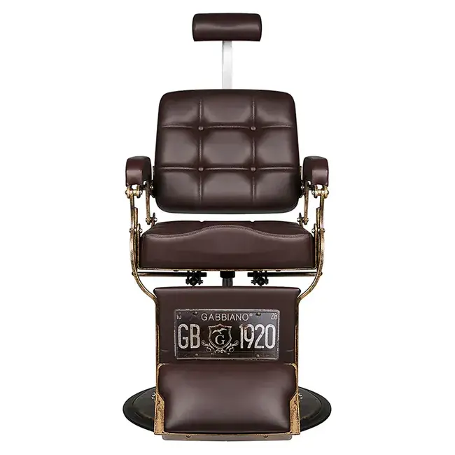 Fauteuil de Barbier The Boss Brun - chaise Barbier Vintage The Boss BR - Fauteuil de coiffure Barbier The Boss brun - chaise de coiffure Barbier The Boss brun - mobilier de coiffure haut de gamme - barbershop - barbier