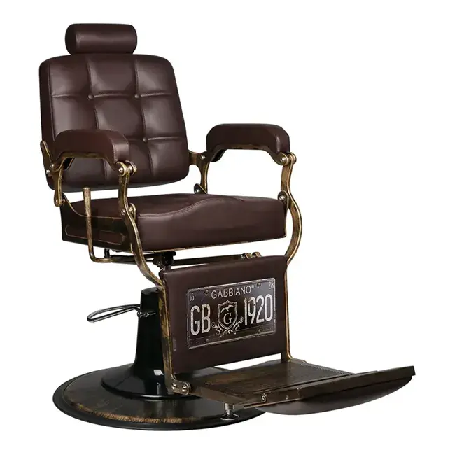 Fauteuil de Barbier The Boss Brun - chaise Barbier Vintage The Boss BR - Fauteuil de coiffure Barbier The Boss brun - chaise de coiffure Barbier The Boss brun - mobilier de coiffure haut de gamme - barbershop - barbier