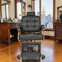 Barber Chair The Boss Old Black - Vintage Barber Chair The Boss BR - Barber Styling Chair The Boss Old Black - Barber Styling Chair The Boss Old Black - High-end Hairdressing Furniture - Barbershop - Barber